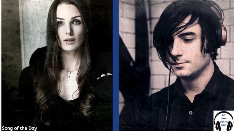 White Womaon with Long Hair on left with photo of white man with dark hair wearing headphones Prospertine Song of the Day Feature | Eat Sleep Breathe Music